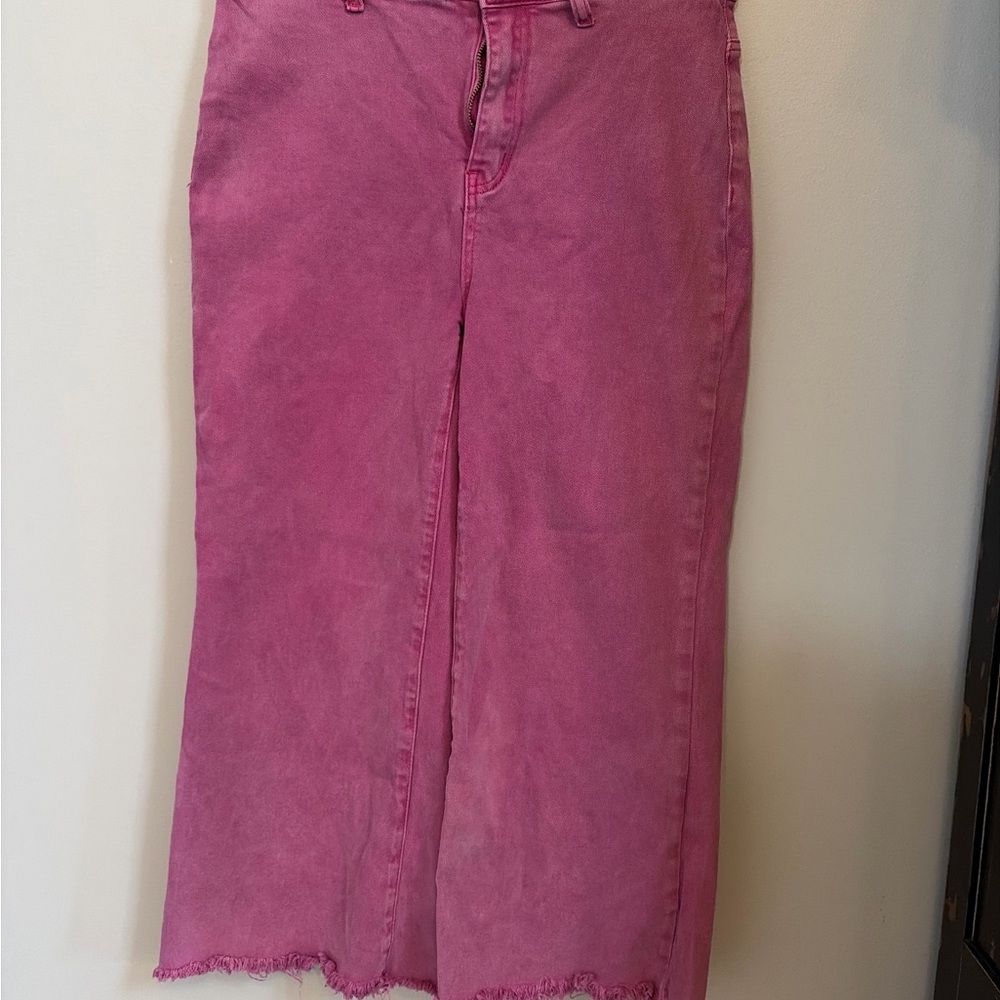 Zenana Outfitters Pink Wide Leg / Flare Jeans
